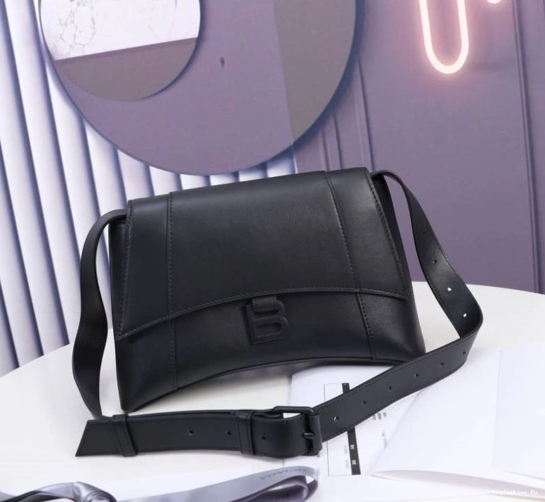 Colorful 75309 Cowhide Gun Texture Balenciaga Arc with Bag Hourglass Black Embossed 0815